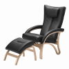 clio læder stol med skammel